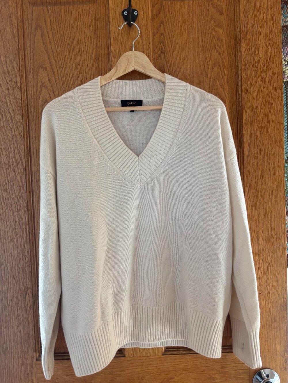 BEAUTIFUL QUINCE OVERSIZED V NECK CASHMERE SWEATER XS